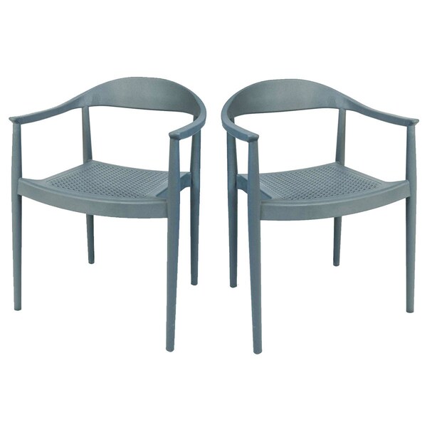 Rainbow Outdoor Kennedy Set of 2 Stackable Armchair-Anthracite RBO-KENNEDY-ANT-AC-SET2 - main